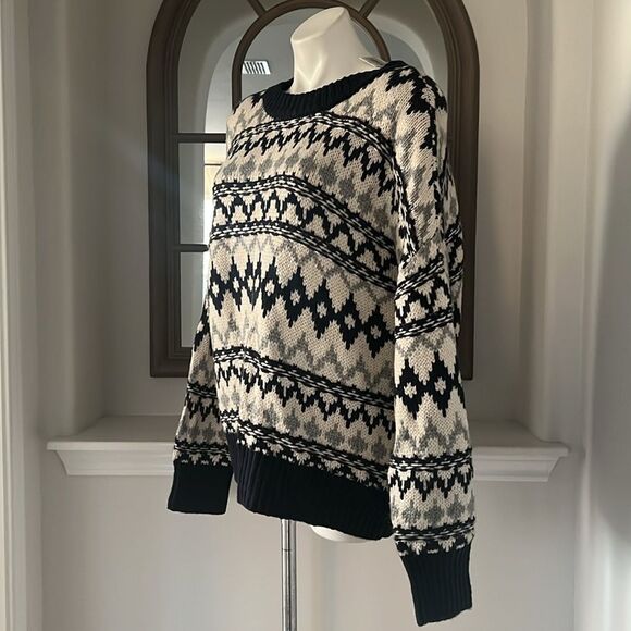 Favorite Daughter Sweater & Hat Set, Blue-Grey Fair Isle, NWT, Size M - Picture 7 of 10